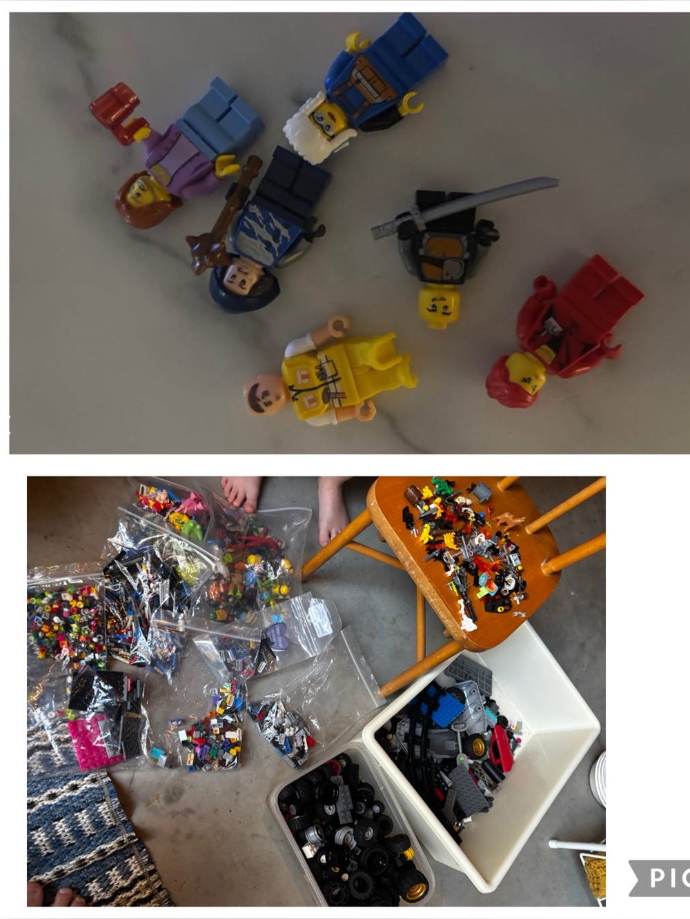 Lego mini figures and more ninja turtles and minions bin included